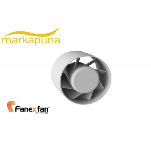 Fanex APKT 100 Kanal Tipi 10 cm 95 m³/h Debi Aksiyal Plastik Gövdeli Fan